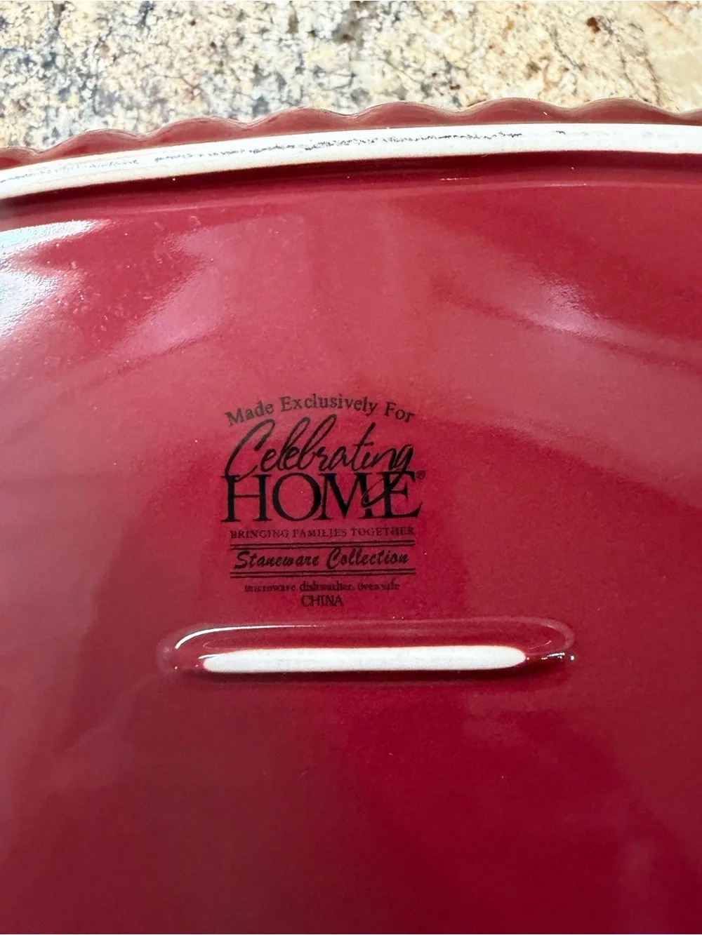 Glossy Cherry Red Ceramic Casserole with Glass Lid